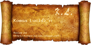Komsa Lucián névjegykártya